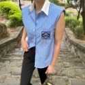 ❣️玖月。September❣️ 正韓 正式感提升口袋圖騰無袖襯衫 預購/現貨藍條 2405A13-規格圖9