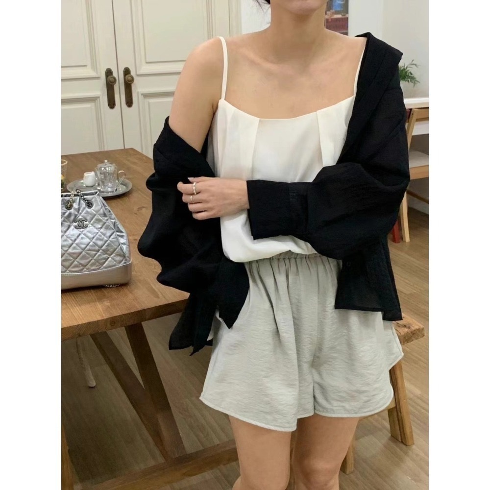 結束營業現貨出清❣️玖月。September❣️ 正韓 夏日必備連帽防曬排釦襯衫外套 2405B14-細節圖8