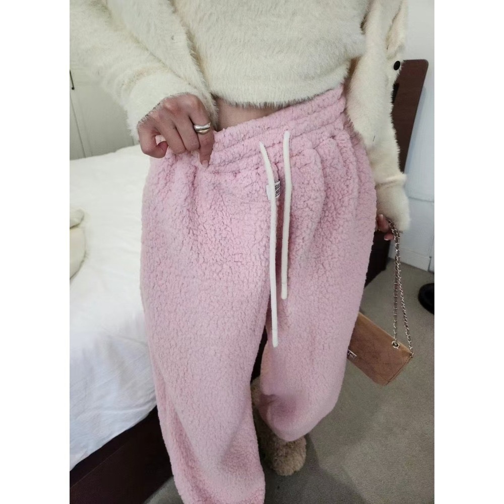 結束營業現貨出清❣️玖月。September❣️正韓 暖暖QQ羔羊毛 鬆緊休閒長褲 2412B05-細節圖4