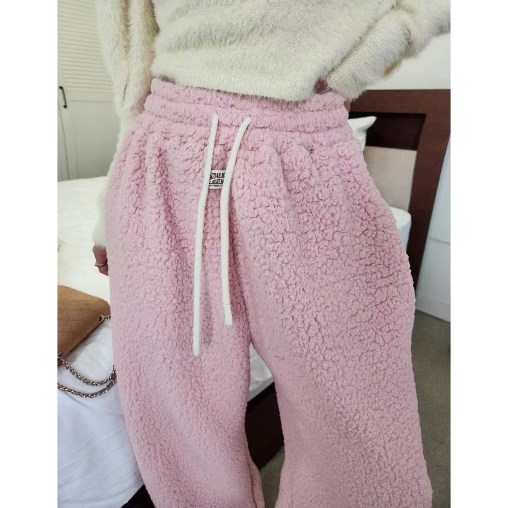 結束營業現貨出清❣️玖月。September❣️正韓 暖暖QQ羔羊毛 鬆緊休閒長褲 2412B05-細節圖5