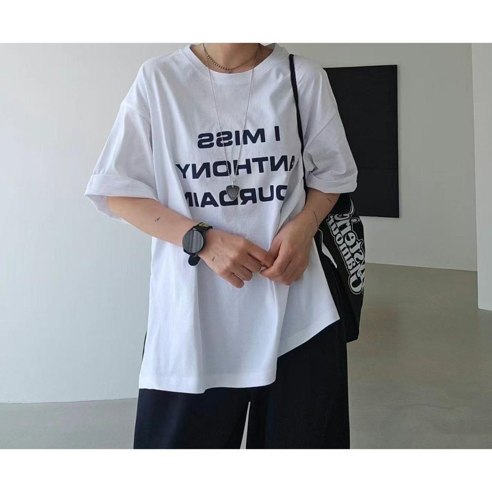 結束營業現貨出清❣️玖月。September❣️正韓 嬌小歐膩家 配色英文字長版Tee 2505A04-細節圖5