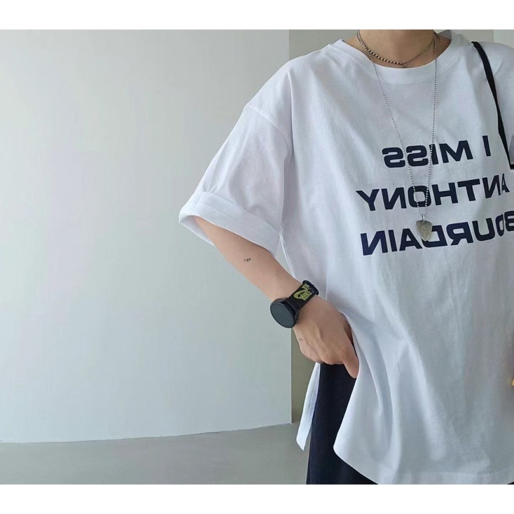 結束營業現貨出清❣️玖月。September❣️正韓 嬌小歐膩家 配色英文字長版Tee 2505A04-細節圖6