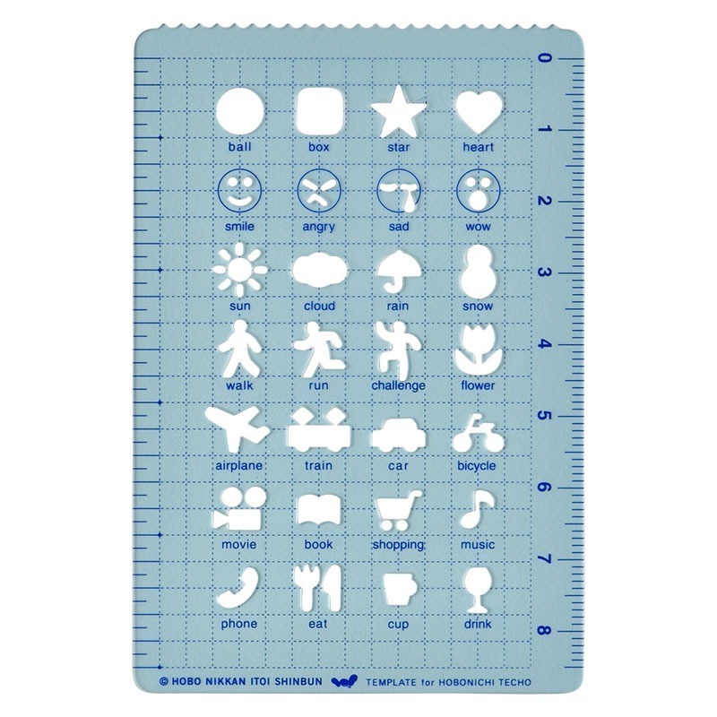 HOBO日手帳週邊 圖案尺繪圖尺(五款 可夾入手帳中隨身攜帶) HOBONICHI-規格圖8