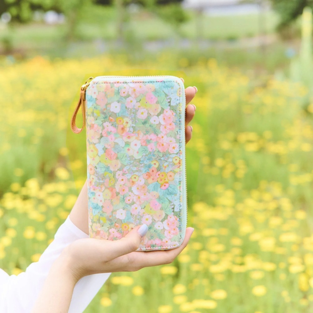 【現貨】HOBO日Weeks收納包 Hollyhocks（Orange）英國Liberty Fabrics 週手帳拉鍊包-細節圖2