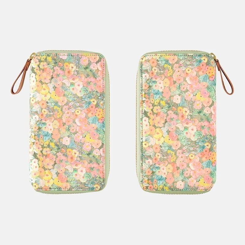 【現貨】HOBO日Weeks收納包 Hollyhocks（Orange）英國Liberty Fabrics 週手帳拉鍊包-細節圖5
