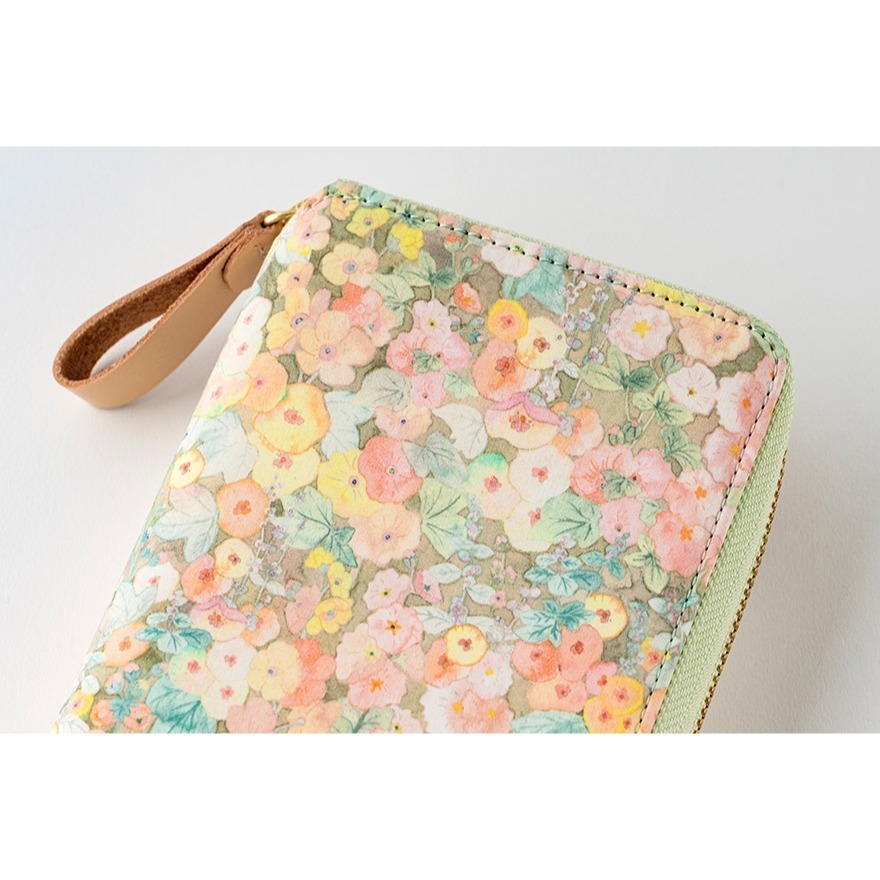 【現貨】HOBO日Weeks收納包 Hollyhocks（Orange）英國Liberty Fabrics 週手帳拉鍊包-細節圖9