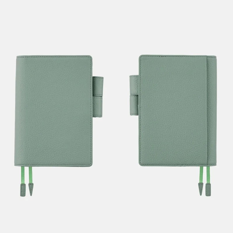 【預購】HOBO日手帳外皮 A6文庫本 Water green 牛皮書衣 水綠色 牛革 書皮 Hobonichi-細節圖6