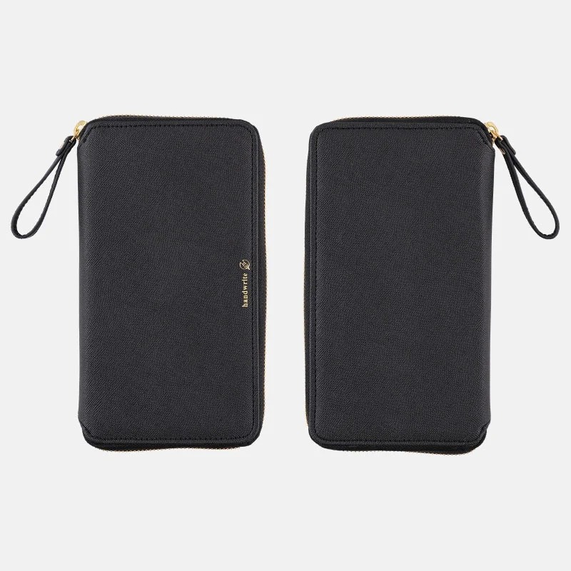 【預購】HOBO日Weeks收納包 notte 夜色黑壓紋 PU合皮 週手帳 書衣書皮 拉鍊包 Single Color-細節圖6