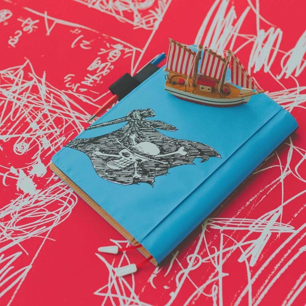【現貨】HOBO日手帳外皮 A5大本 ONE PIECE 草帽魯夫 BLUE 海賊王 航海王 書皮書衣-細節圖3