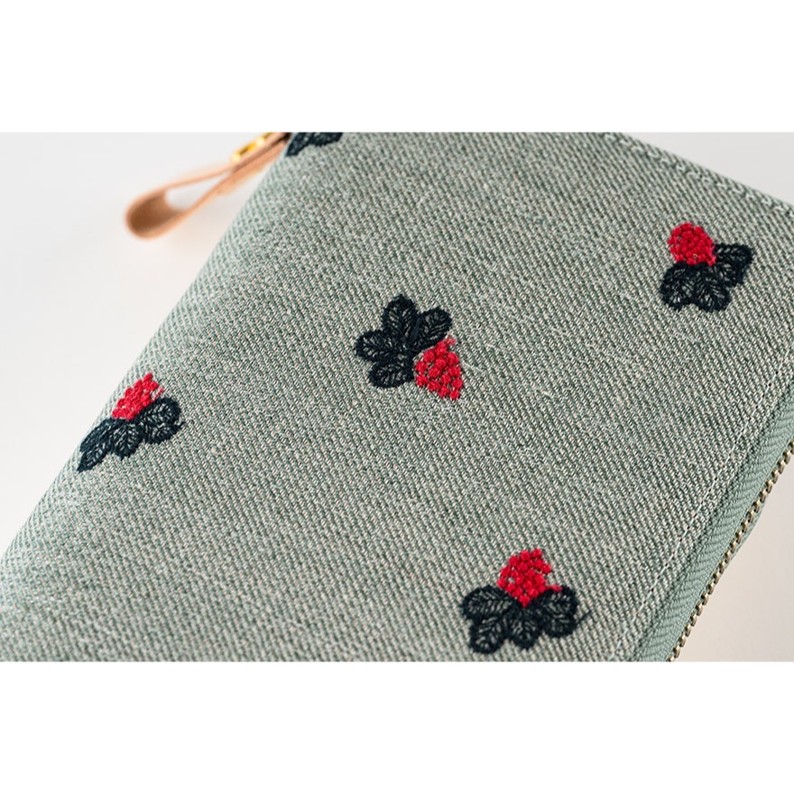 【預購】HOBO日Weeks收納包 light berry（green）皆川明 minä perhonen 週手帳拉鍊包-細節圖9