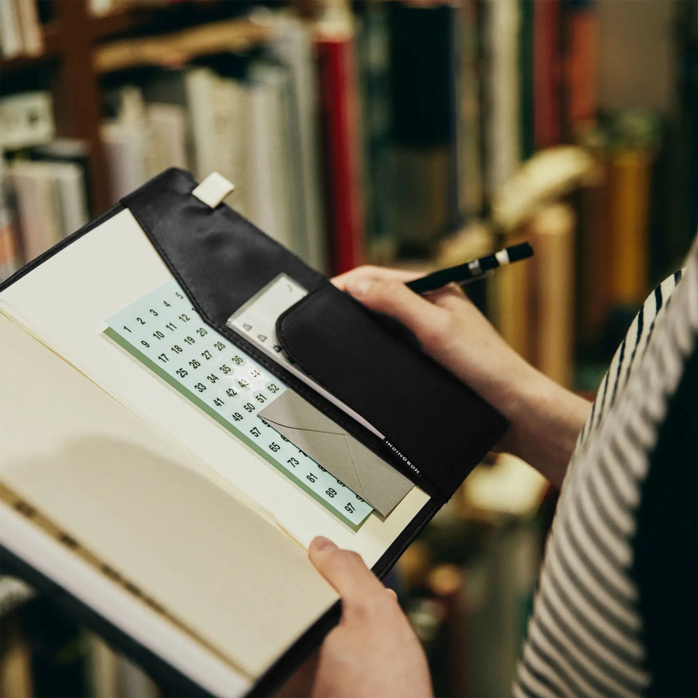 【預購】HOBO日手帳 dayfree專用 BS light 輕便書衣 A5大本 黑色-細節圖5