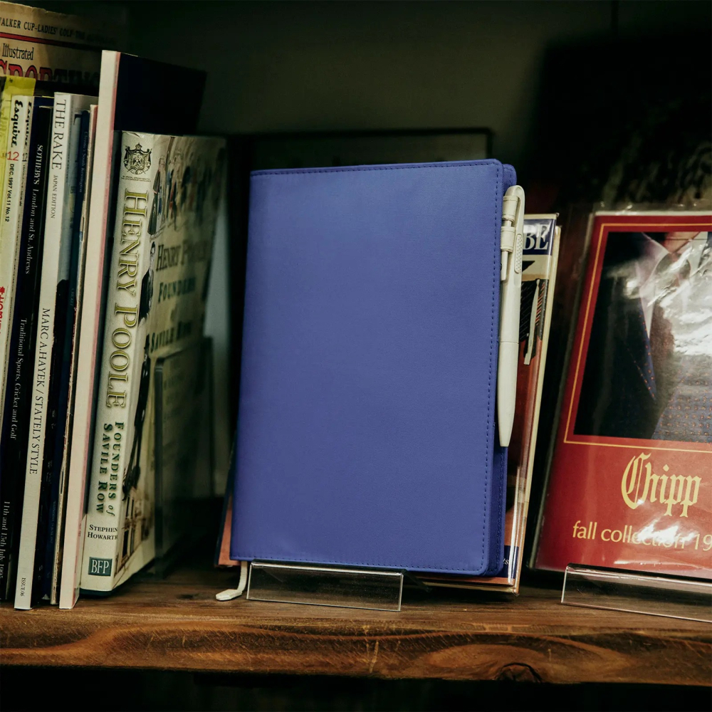 [現貨]HOBO日手帳 dayfree專用 BS light 輕便書衣 A5大本 藍色-細節圖2