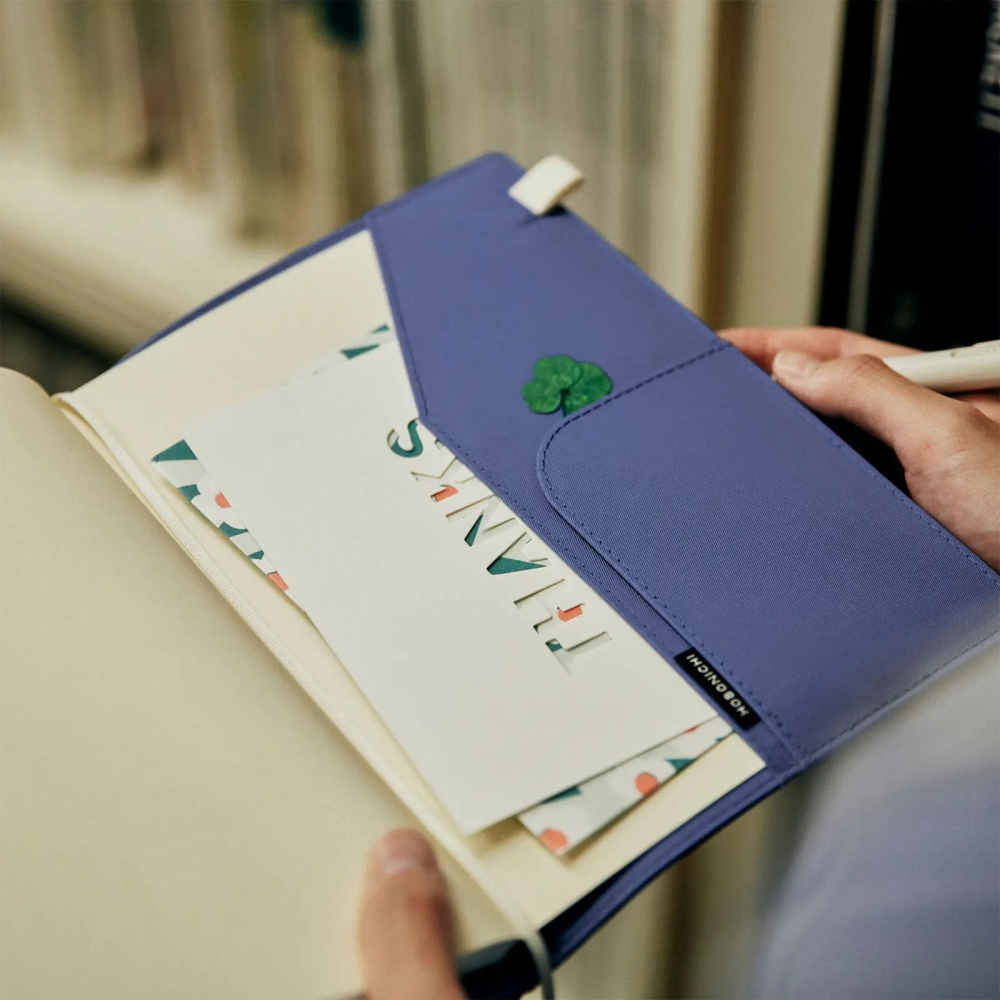 [現貨]HOBO日手帳 dayfree專用 BS light 輕便書衣 A5大本 藍色-細節圖5