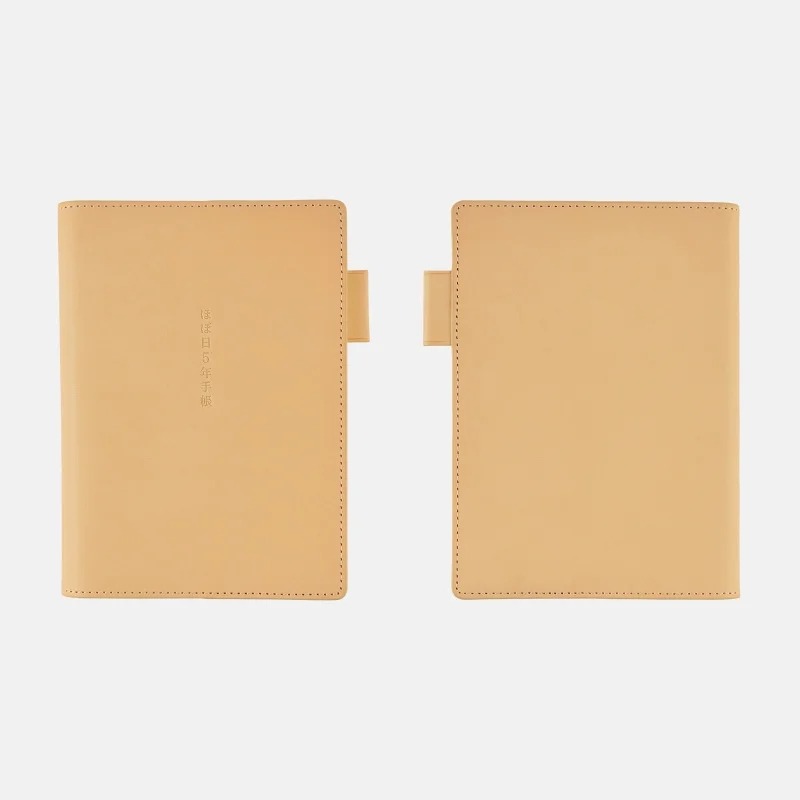 【預購】HOBO 五年手帳專用書衣 A6文庫本 牛革-天然色 (僅適用於5年手帳本體) HOBO手帳-細節圖8