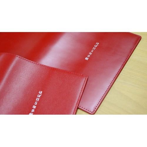 【預購】HOBO 五年手帳專用書衣 A6文庫本 牛革-紅色 (僅適用於5年手帳本體) HOBO手帳-細節圖9