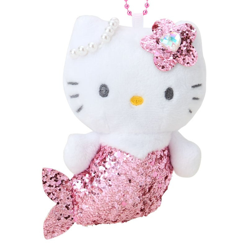 【現貨】日本三麗鷗 HELLO KITTY 亮片玩偶吊飾-美人魚造型 粉紅款-細節圖2