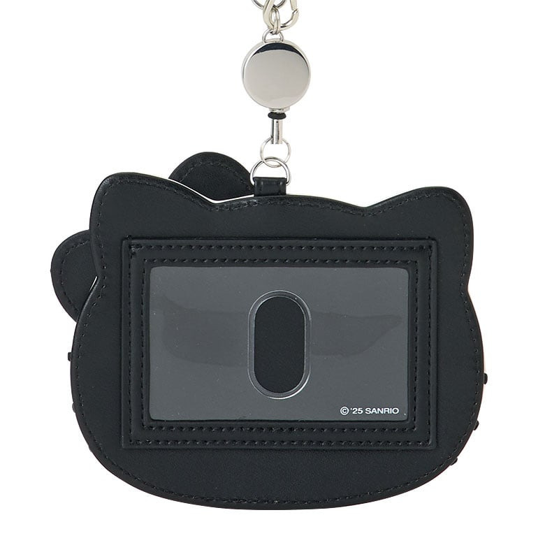 【現貨】日本三麗鷗 HELLO KITTY 大臉造型拉繩伸縮車票套-黑（I Love Hello Kitty）-細節圖3