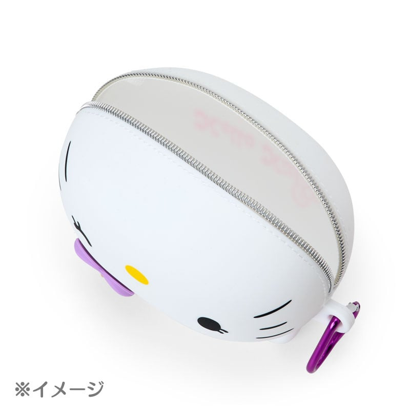 【現貨】日本三麗鷗 HELLO KITTY 矽膠筆盒 粉紅款 附愛心扣 收納包 化妝包-細節圖3