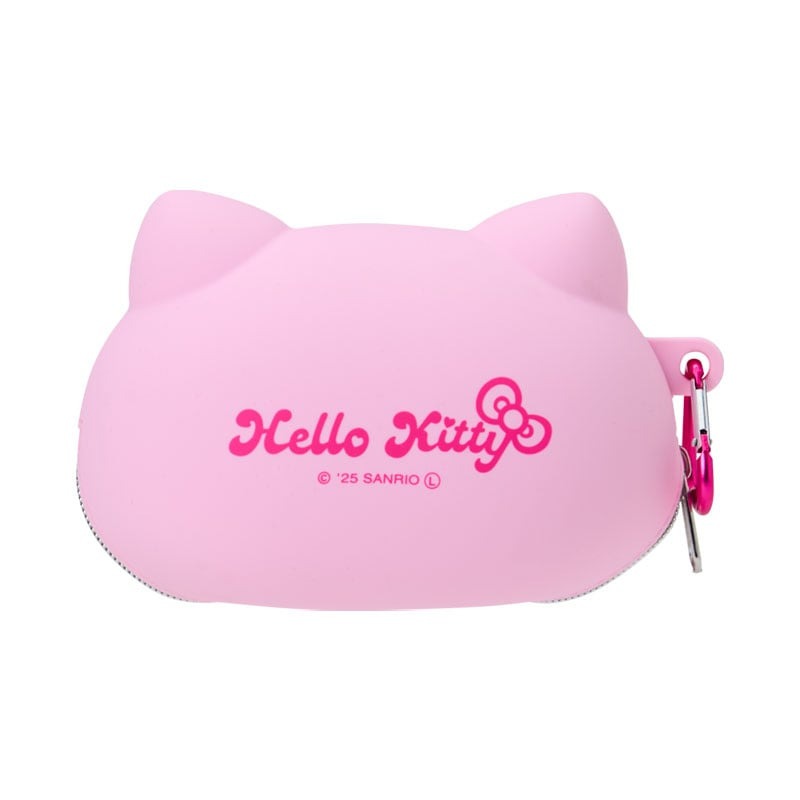 【現貨】日本三麗鷗 HELLO KITTY 矽膠筆盒 粉紅款 附愛心扣 收納包 化妝包-細節圖2
