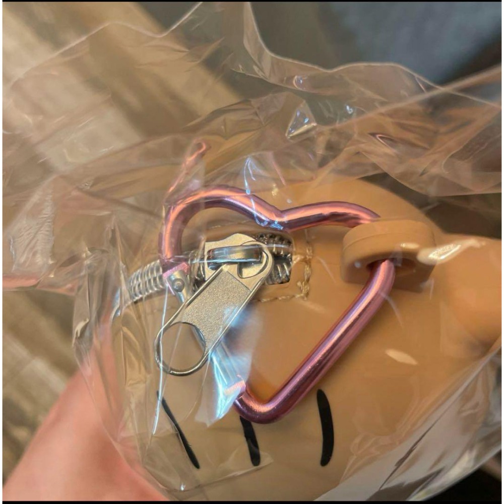 【現貨】日本三麗鷗 HELLO KITTY 矽膠筆盒 棕色日曬款 附愛心扣 收納包 化妝包 烤焦款 澀谷辣妹風-細節圖5