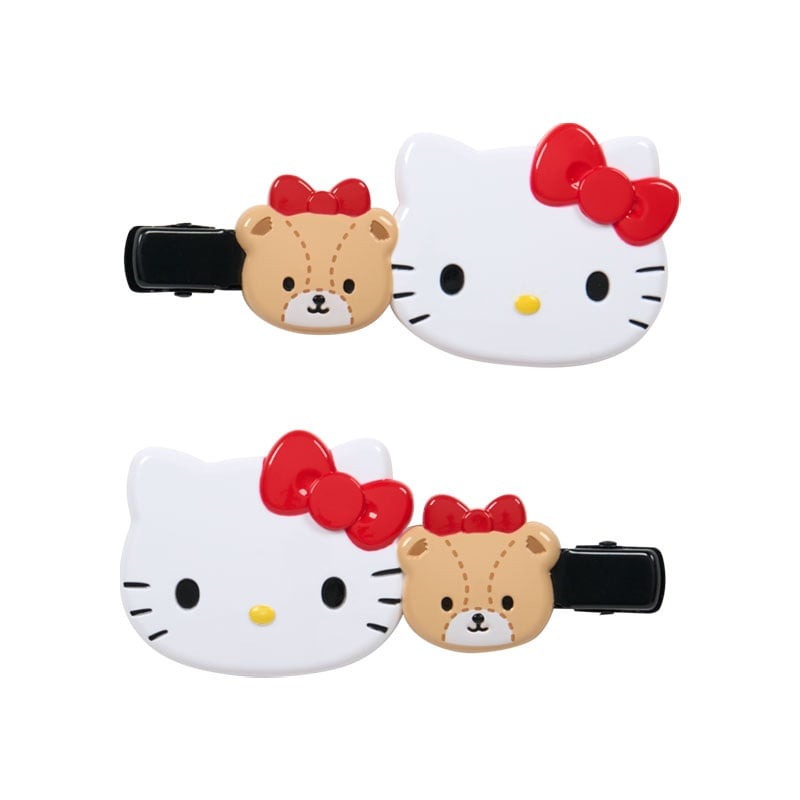 【現貨】日本三麗鷗 HELLO KITTY 瀏海髮夾 2入組-TINY CHUM 小夥伴款 泰迪熊-細節圖2