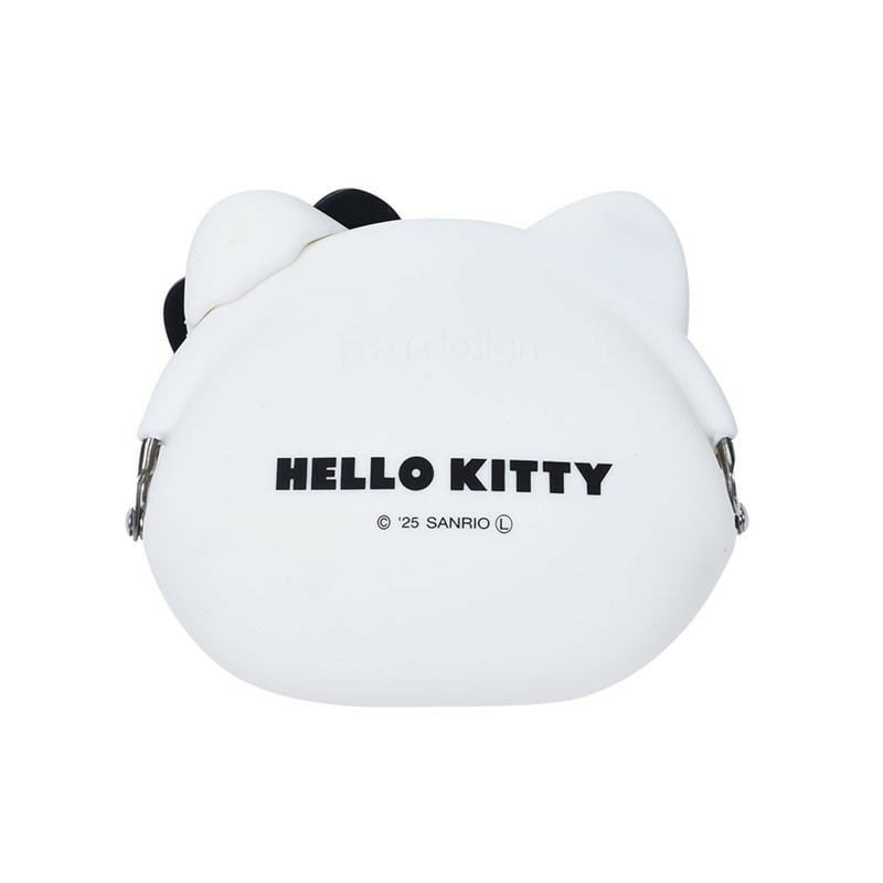【現貨】日本三麗鷗 HELLO KITTY 矽膠零錢包 mimi POCHI -黑白款-細節圖2