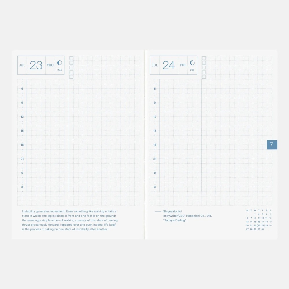 HOBO日手帳2026年本體(內頁) A6文庫本 Original (英文版 週一起始)❗️官網機器人紙鎮已贈完❗️-細節圖4