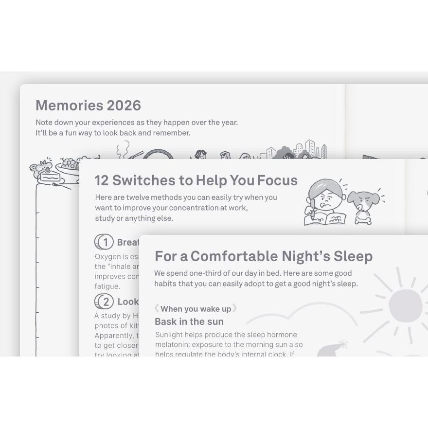 HOBO日手帳2026年本體(內頁) A6文庫本 Original (英文版 週一起始)❗️官網機器人紙鎮已贈完❗️-細節圖8