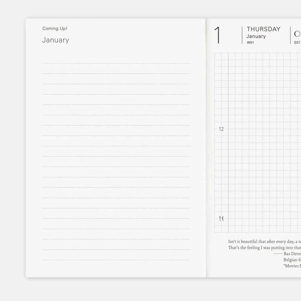 HOBO日手帳 2026年本體(內頁) A6文庫本 Planner (國際英文版 週一起始)❗️官網機器人紙鎮已贈完❗️-細節圖6