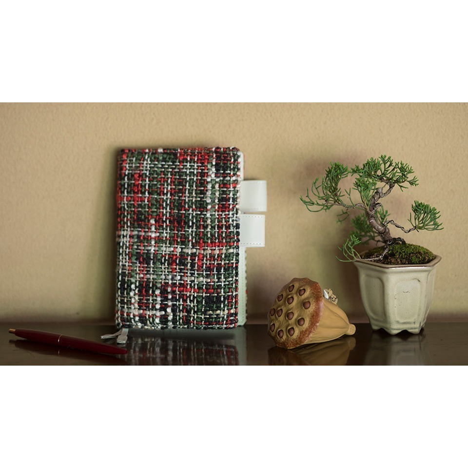 【現貨】HOBO日手帳外皮 A6文庫本 彩格子 岩手手工紡織 粗線呢 HOBONICHI 書皮 書衣-細節圖2