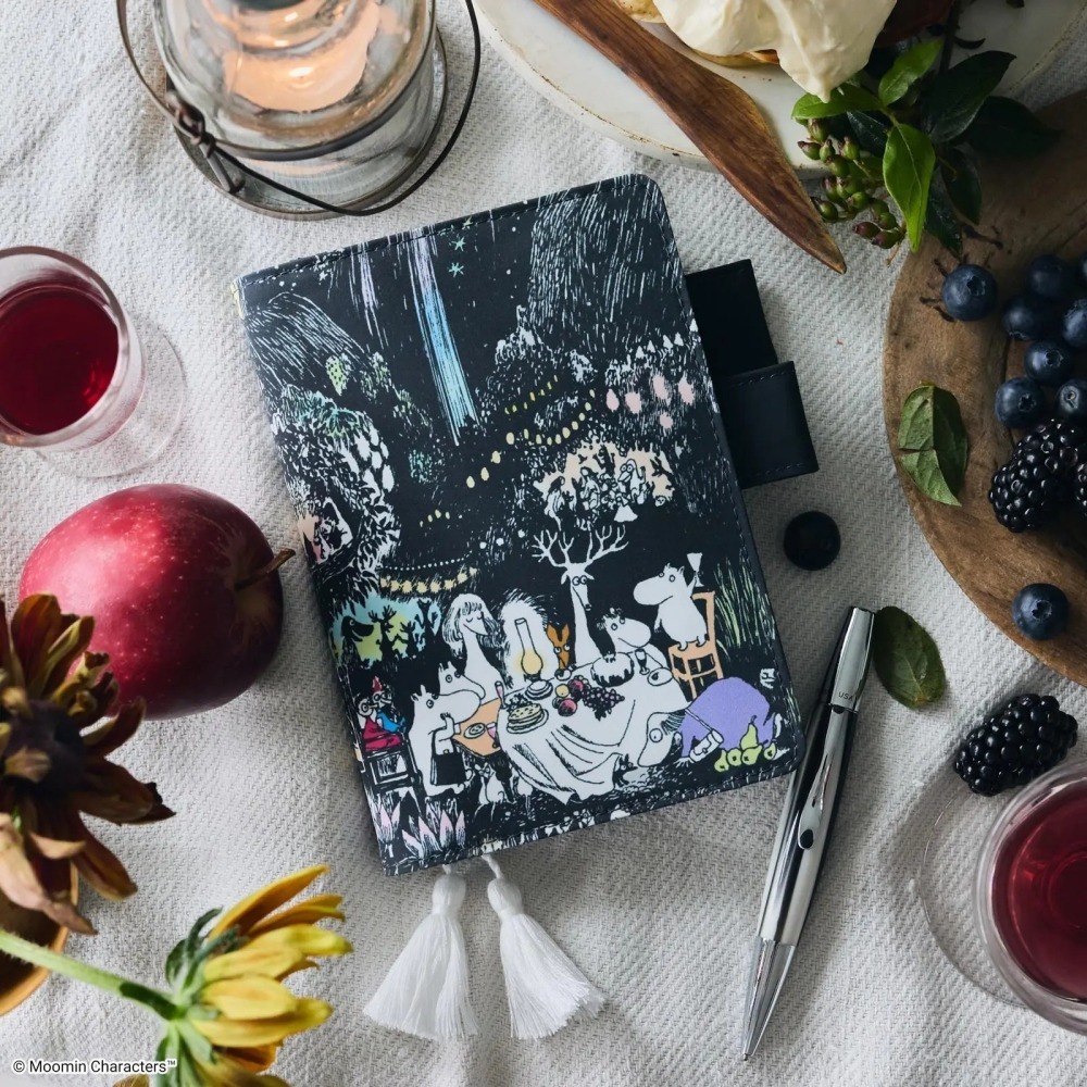 【現貨】HOBO日手帳外皮 A6文庫本 Moomin 盛大派對之夜 嚕嚕米 姆明 書皮書衣 Hobonichi-細節圖2