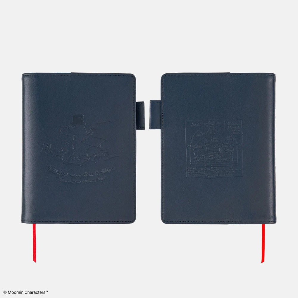 【預購】HOBO日 五年手帳專用書衣 A6文庫本 Moomin 回憶錄 牛皮書衣 思い出の記 嚕嚕米 姆明 HOBO手帳-細節圖5