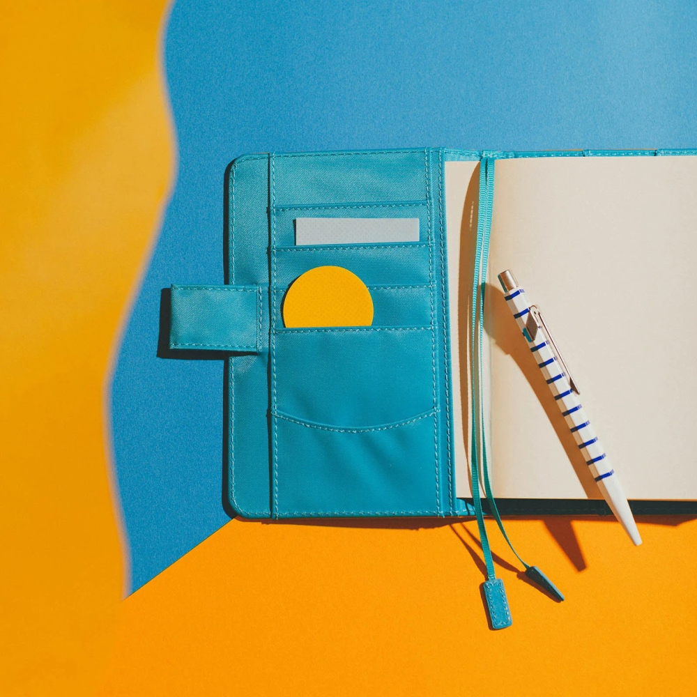 【預購】HOBO日手帳外皮 A6文庫本 夏日海灘 Sunny Beach 豔陽橘x海藍 純色系列 書皮書衣 HOBO手帳-細節圖4