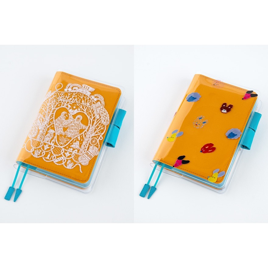 【預購】HOBO日手帳外皮 A6文庫本 夏日海灘 Sunny Beach 豔陽橘x海藍 純色系列 書皮書衣 HOBO手帳-細節圖11