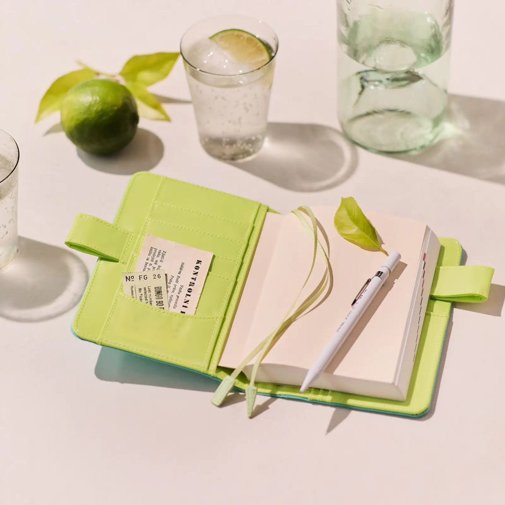 【預購】HOBO日手帳外皮 A6文庫本 水藍萊姆綠 Aqua Lime 純色系列 書皮書衣 Hobonichi-細節圖3