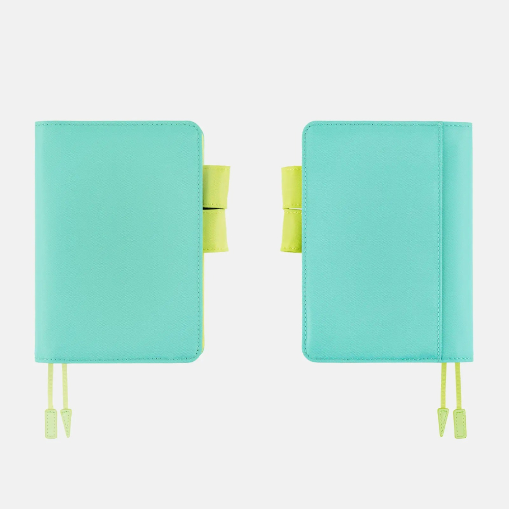 【預購】HOBO日手帳外皮 A6文庫本 水藍萊姆綠 Aqua Lime 純色系列 書皮書衣 Hobonichi-細節圖6