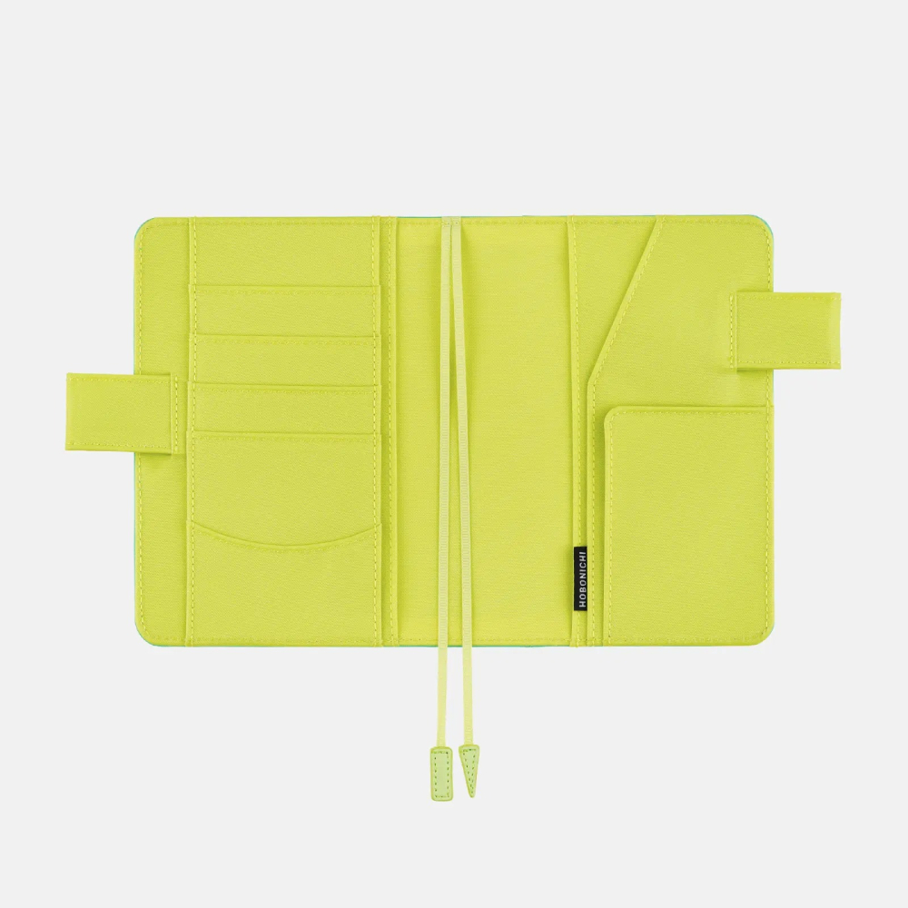 【預購】HOBO日手帳外皮 A6文庫本 水藍萊姆綠 Aqua Lime 純色系列 書皮書衣 Hobonichi-細節圖8