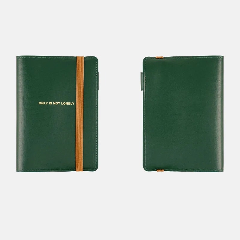 【預購】HOBO日手帳外皮 A6文庫本 ONLY IS NOT LONELY 常春藤綠 書皮書衣 Hobonichi-細節圖5