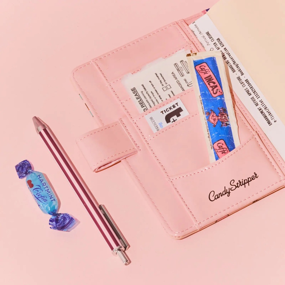 【預購】HOBO日手帳外皮 A6文庫本 Candy Stripper DOG&CAT RANDOM（pink）書皮 書衣-細節圖3