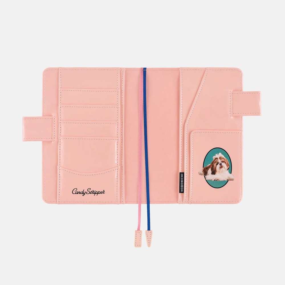【預購】HOBO日手帳外皮 A6文庫本 Candy Stripper DOG&CAT RANDOM（pink）書皮 書衣-細節圖8