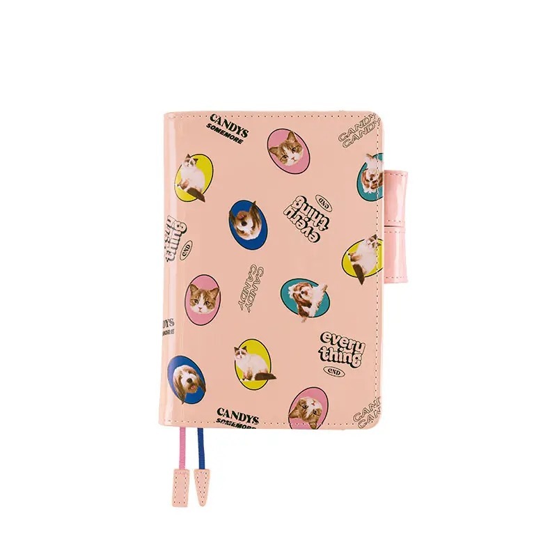 【預購】HOBO日手帳外皮 A6文庫本 Candy Stripper DOG&CAT RANDOM（pink）書皮 書衣-規格圖11