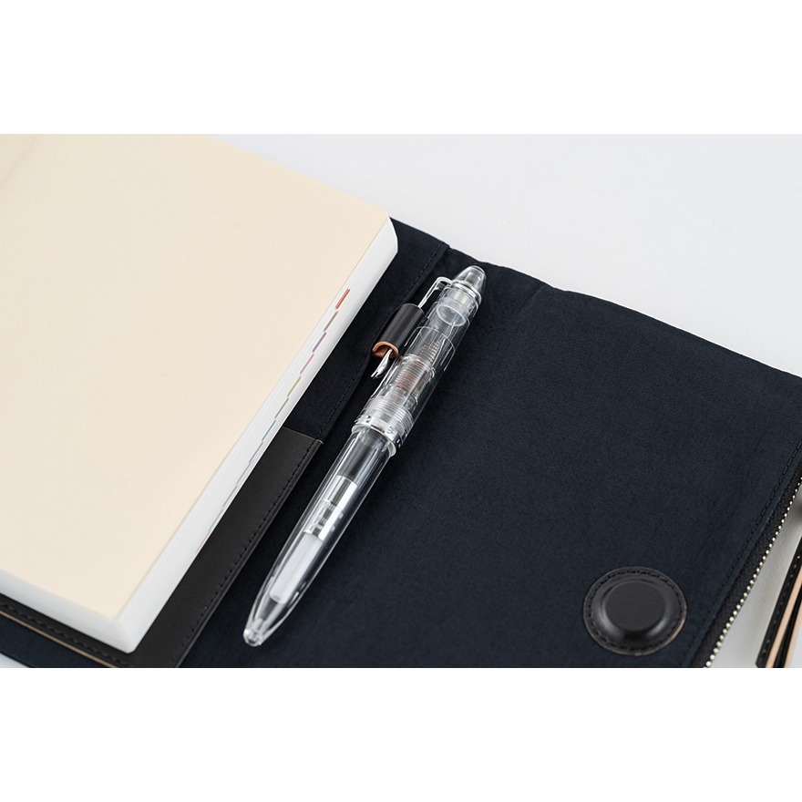 【預購】HOBO日手帳外皮 A6文庫本 tragen 黑色 三折式磁吸書衣 多口袋尼龍書皮書衣 HOBO手帳 書皮 書衣-細節圖11