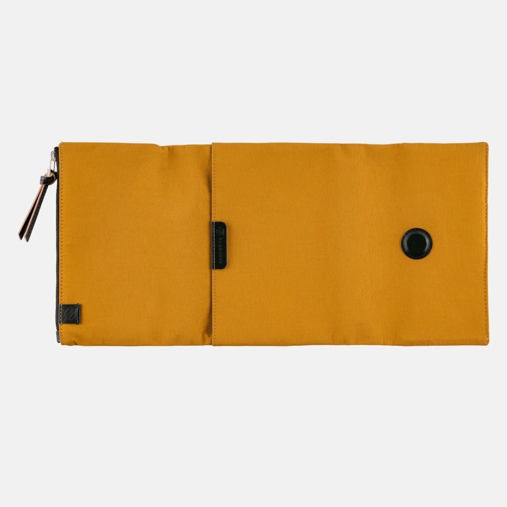 【預購】HOBO日手帳外皮 A6文庫本 tragen 芥末黃 三折式磁吸書衣 多口袋尼龍書皮書衣 HOBO手帳-細節圖7