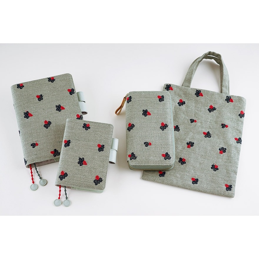 【預購】HOBO日手帳外皮 A6文庫本 light berry（green）皆川明 minä perhonen 書皮書衣-細節圖11