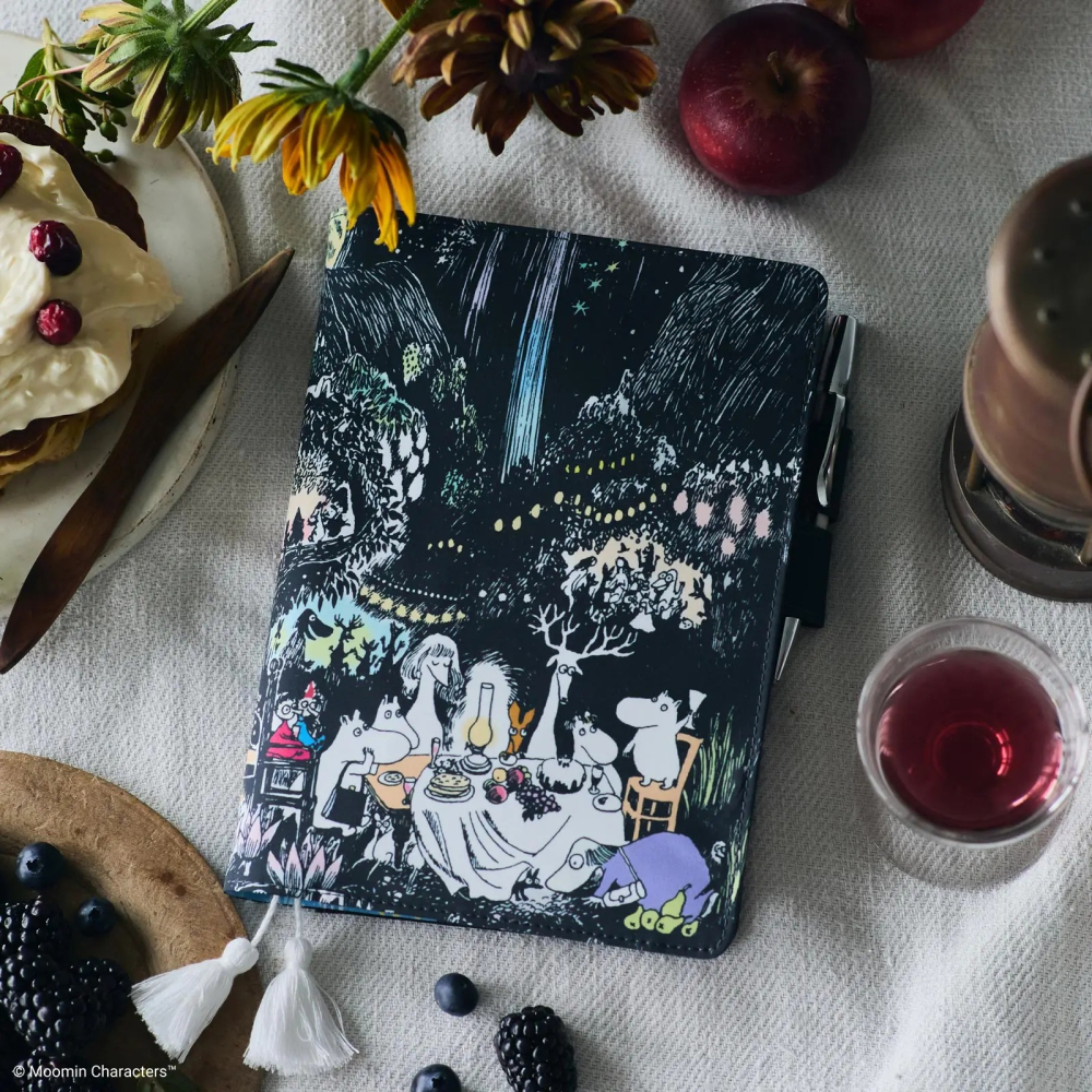 【預購】HOBO日手帳外皮 A5大本 Moomin 盛大派對之夜 嚕嚕米 姆明 HOBO手帳書皮書衣 HOBONICHI-細節圖2