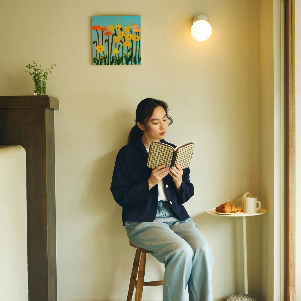 【預購】HOBO日手帳外皮 A6文庫本 Taut Zipped 咖啡歐蕾格紋 拉鍊包 瘦身版 書衣 Hobonichi-細節圖4