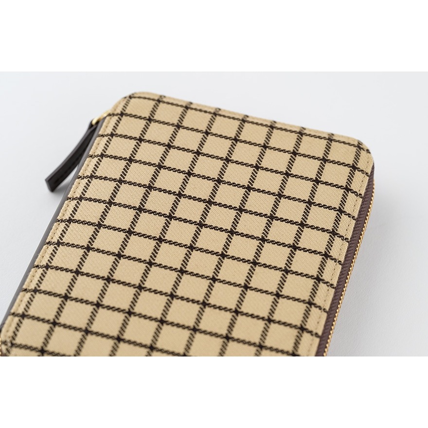 【預購】HOBO日手帳外皮 A6文庫本 Taut Zipped 咖啡歐蕾格紋 拉鍊包 瘦身版 書衣 Hobonichi-細節圖9