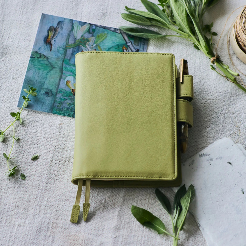 【預購】HOBO日手帳外皮 A6文庫本 Sage Green 牛革書皮 牛皮書衣 HOBO手帳 Hobonichi-細節圖2