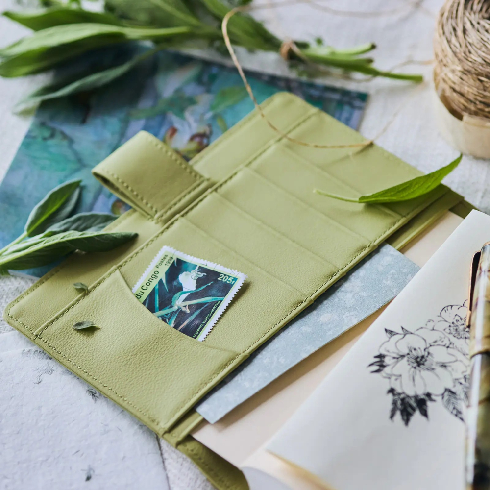 【預購】HOBO日手帳外皮 A6文庫本 Sage Green 牛革書皮 牛皮書衣 HOBO手帳 Hobonichi-細節圖3