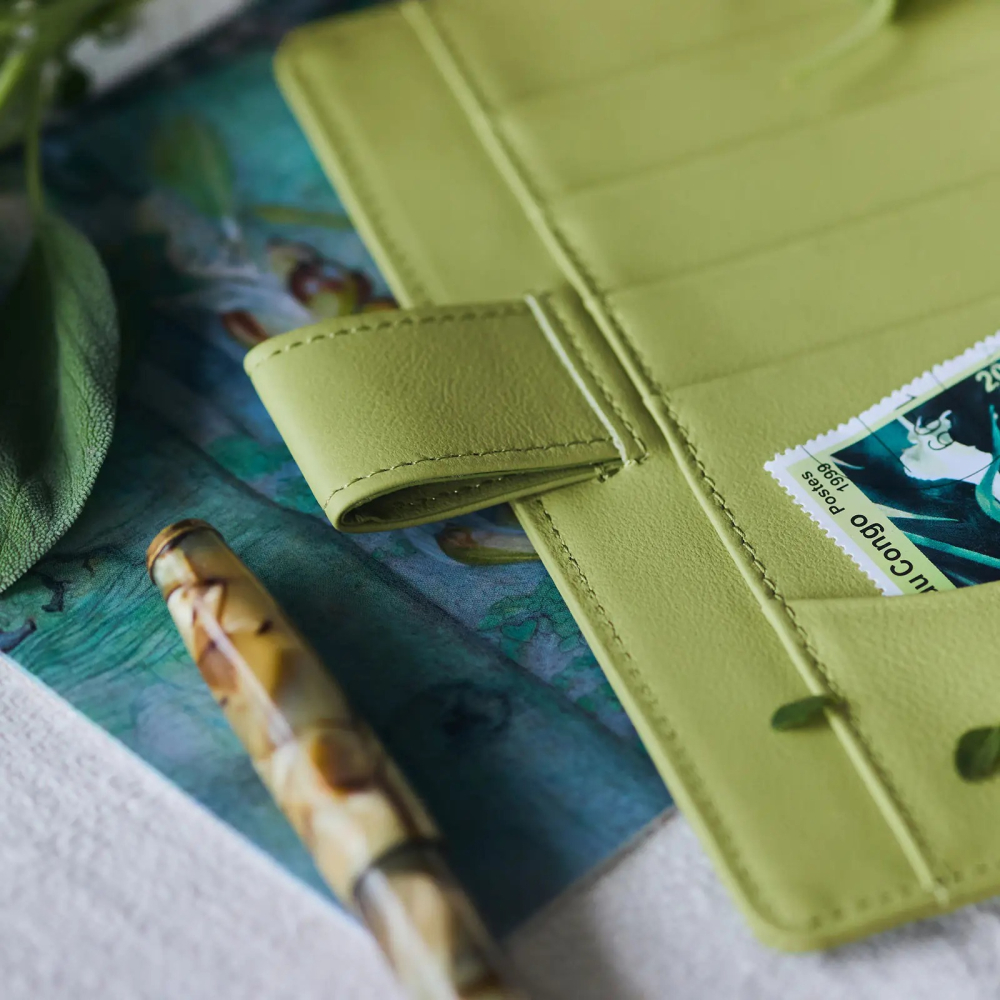 【預購】HOBO日手帳外皮 A6文庫本 Sage Green 牛革書皮 牛皮書衣 HOBO手帳 Hobonichi-細節圖5